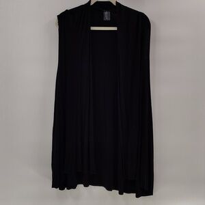 Super Nova Open Cardigan Size 3XL Black Sleeveless Lightweight With Pockets